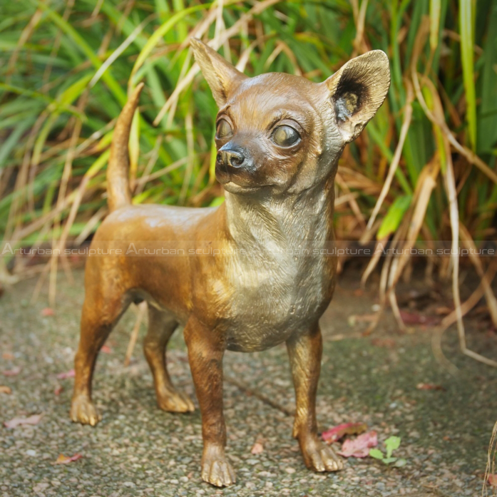 outdoor chihuahua statue