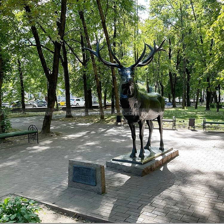 large bronze stag for garden