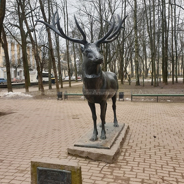 large bronze stag for garden