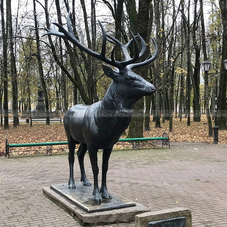 large bronze stag for garden