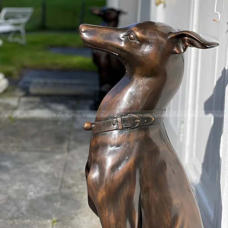 greyhound bronze sculpture