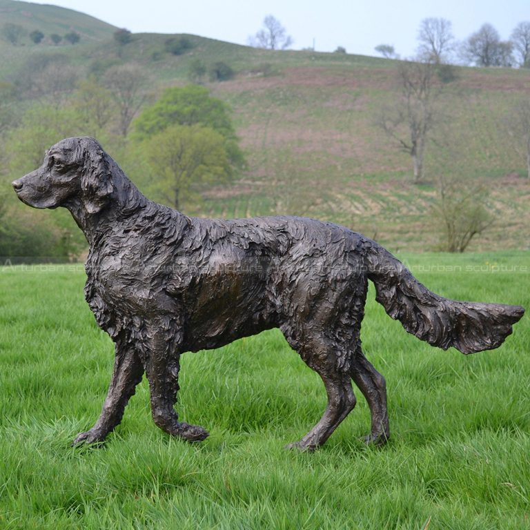 escultura de bronce de setter inglés