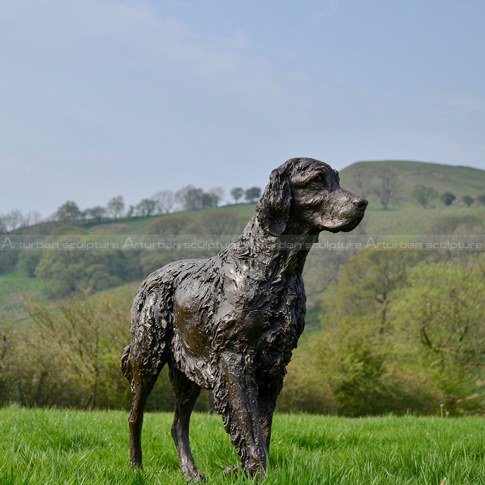 english setter bronze sculpture