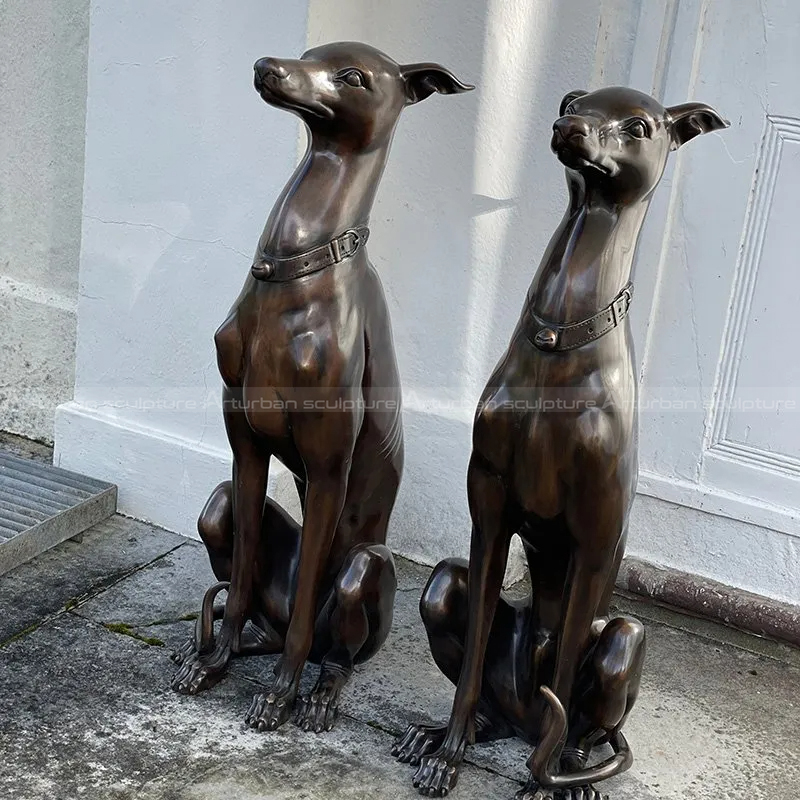 greyhound bronze sculpture