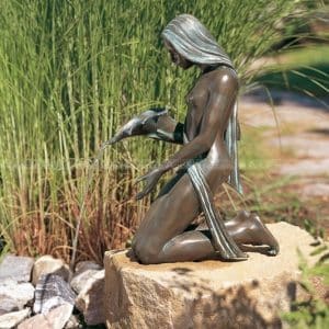 woman statue water fountain
