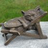 sleeping cat garden statue