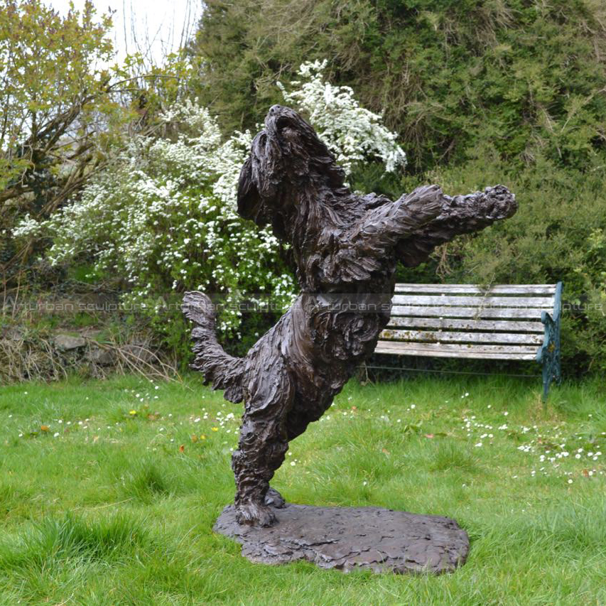 bearded collie statue