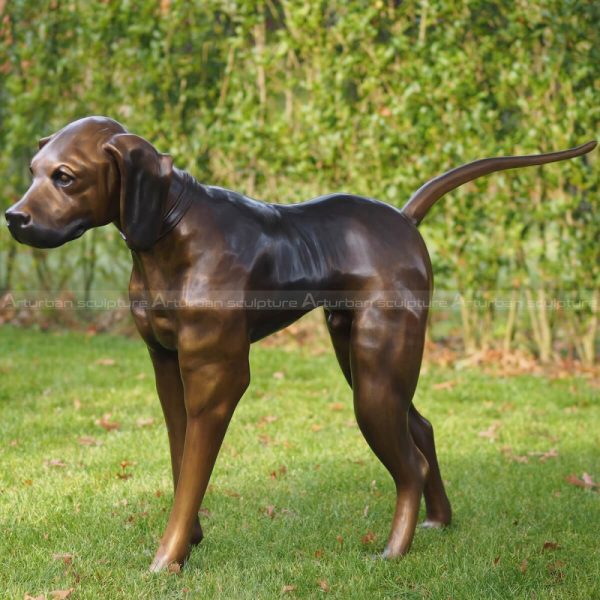 hound dog garden statue