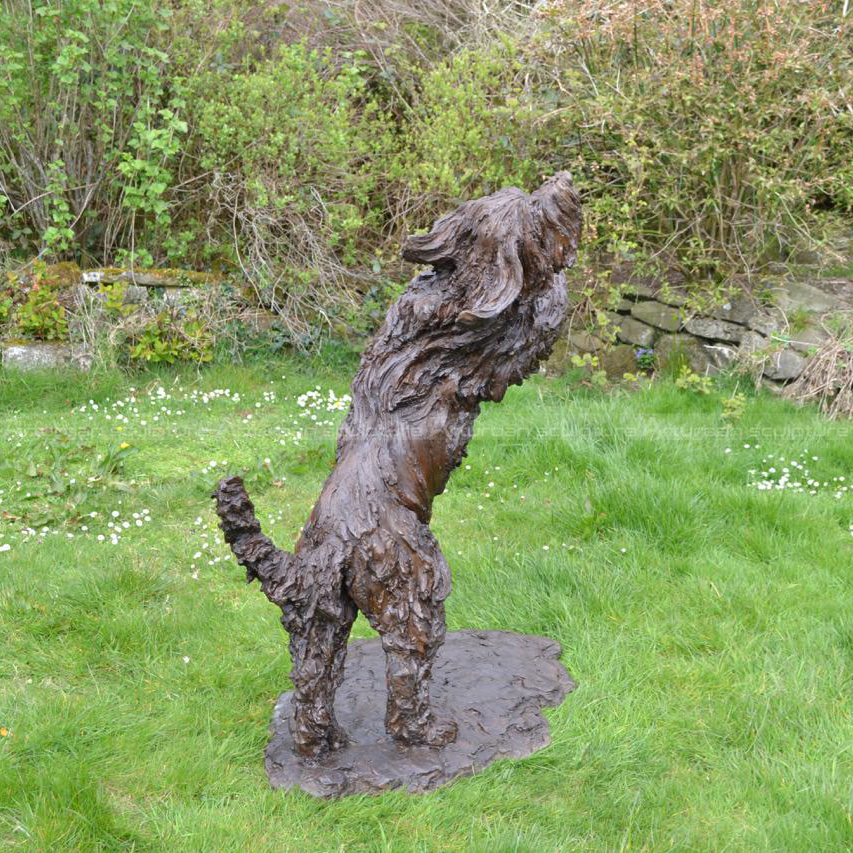 bearded collie statue