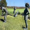 bronze golf statues outdoor