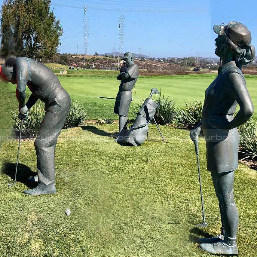 bronze golf statues outdoor