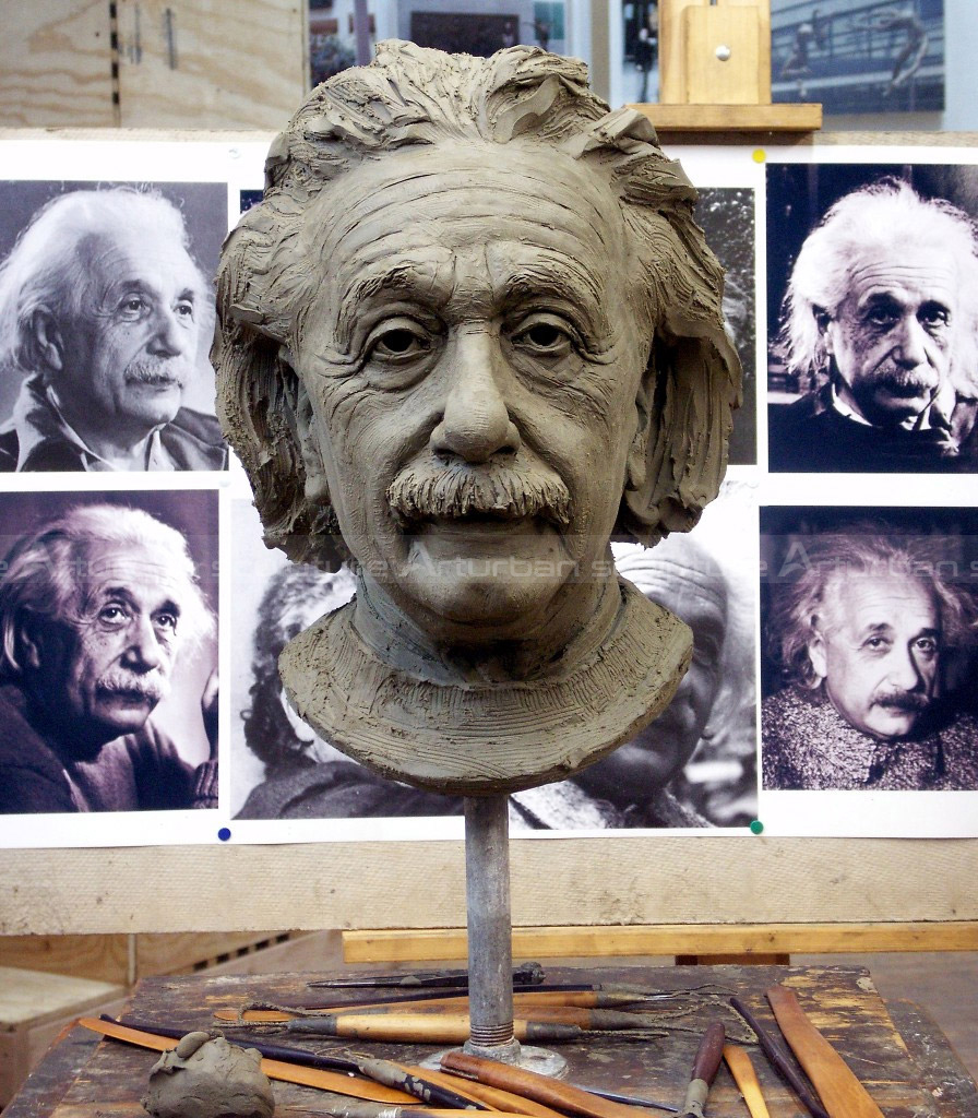 einstein head statue