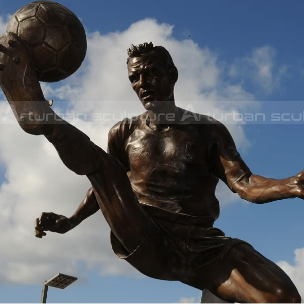 football player garden statue