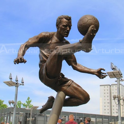 football player garden statue