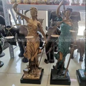 blind lady justice bronze statue