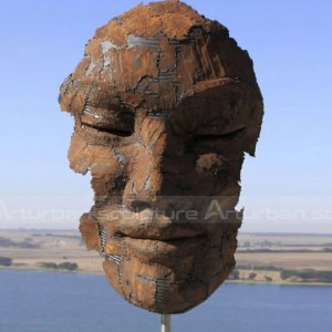 abstract face sculpture
