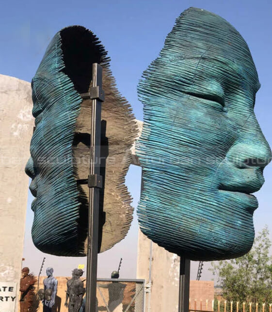 abstract face sculpture