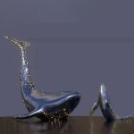 نحت حوت من الفولاذ المقاوم للصدأ