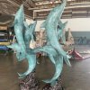 large outdoor dolphin statues