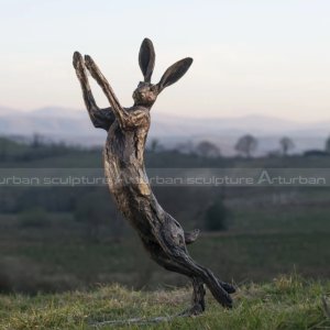 hare sculptures for the garden