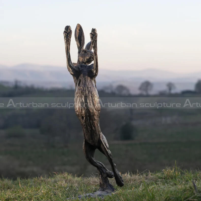 hare sculptures for the garden