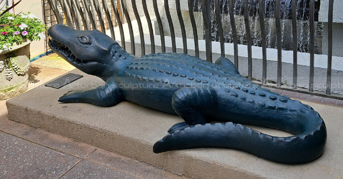 outdoor alligator statue
