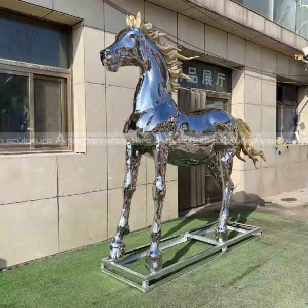 stainless steel horse statue