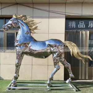 stainless steel horse statue