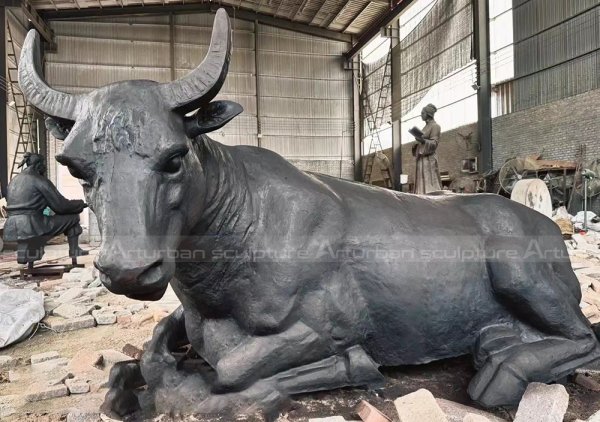 bull lying statue