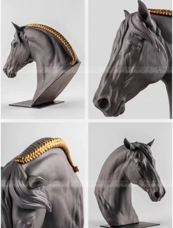 sculpture of horse head