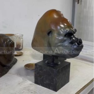 gorilla head statue
