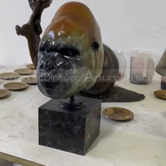 gorilla head statue