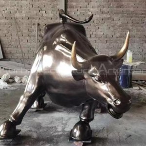 bronze wall street bull statue