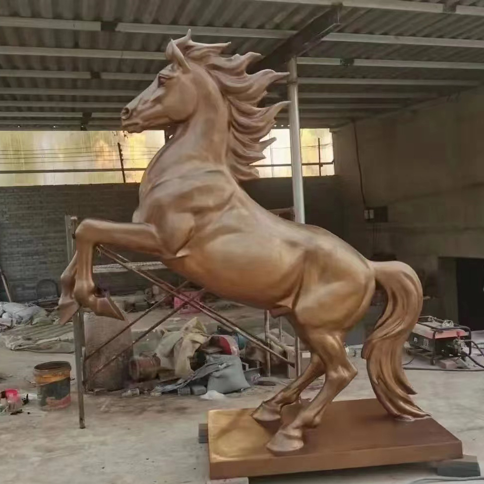 bronze rearing horse sculpture