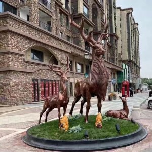 bronze stag garden sculpture