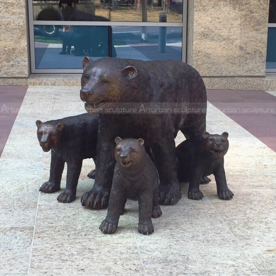 bear with cub statue