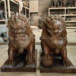 Statue de chien foo pour l'extérieur