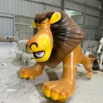 Statue de lion en bande dessinée