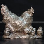 Escultura de jardín de pollo de metal