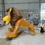 Statue de lion de bande dessinée