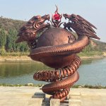 Bronzestatue eines chinesischen Drachen