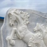 Sculpture murale de cheval