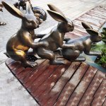 Bronze-Hasen-Skulptur