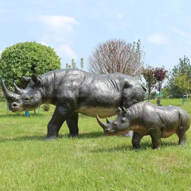 Rhinocéros en bronze