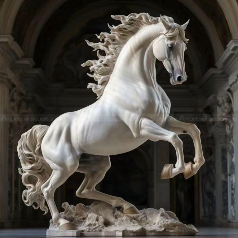 Statue de cheval blanc