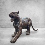 Escultura de Jaguar de Bronce