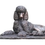 Sculpture de caniche en bronze