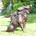 Statua di Labrador Cioccolato a Grandezza Naturale