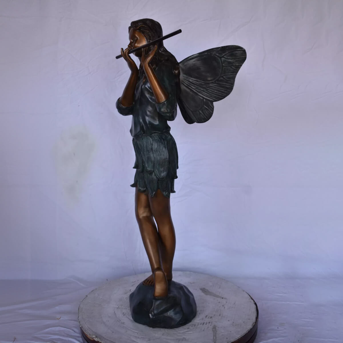 Antique Bronze Fairy Statue