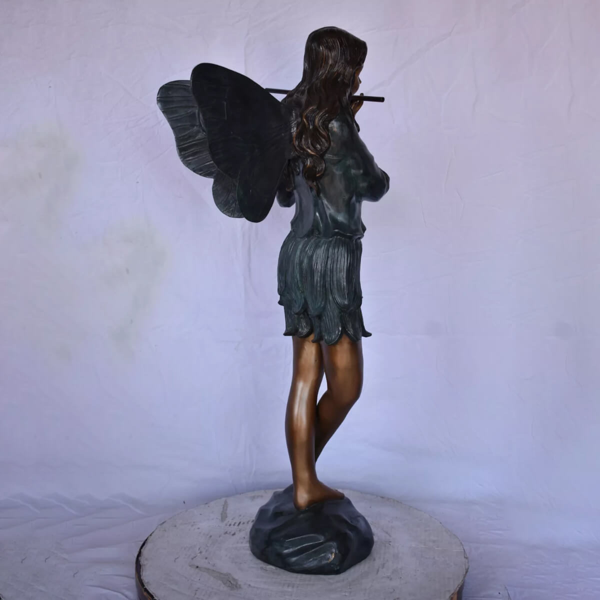 Antique Bronze Fairy Statue